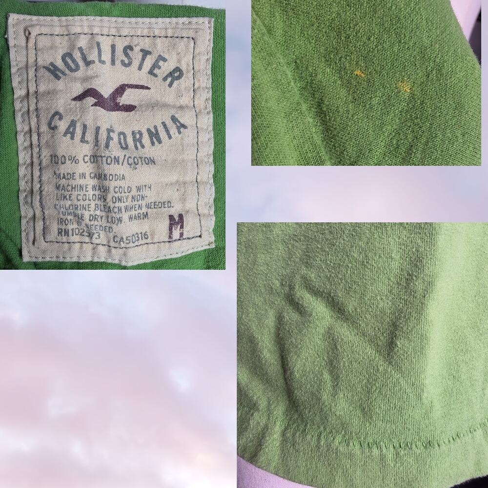 Hollister Green Newport Beach Invitational Seagull Applique Graphic T Shirt Sz M - Picture 5 of 5